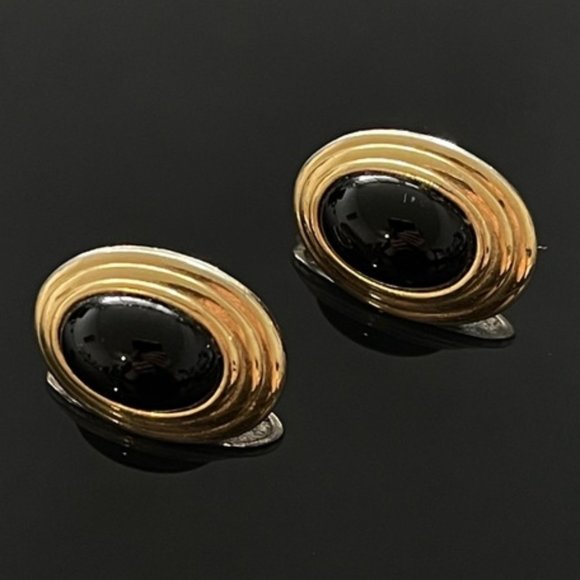 Avon Jewelry - ✨Gorgeous Vintage Avon Black Gold Clip On Earrings